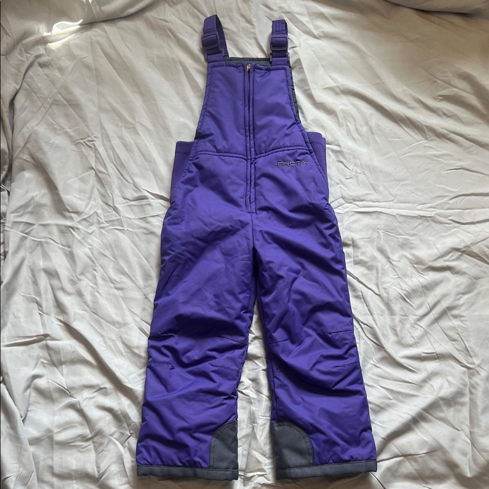 Arctix Toddler Snow Bib in Dark Gray and Purple